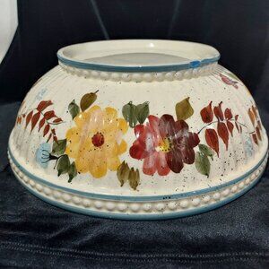 Royal Norfolk Red Yellow Flowers All Season 11"D Bowl Not Perfect